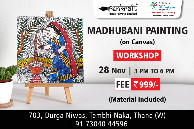 Penkraft Madhubani Painting on Canvas Workshop
